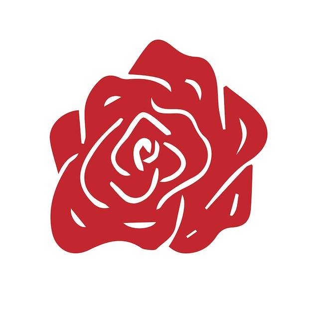 Vector hand drawn doodle sketch red rose flower