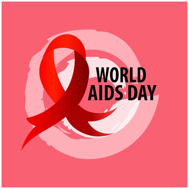 vector hand drawn flat world aids day illustration