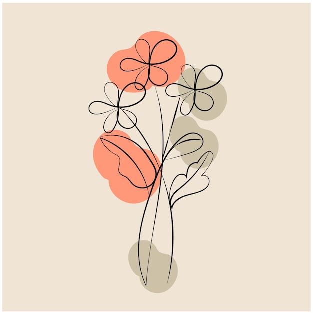 Vector hand drawn floral decorative elements