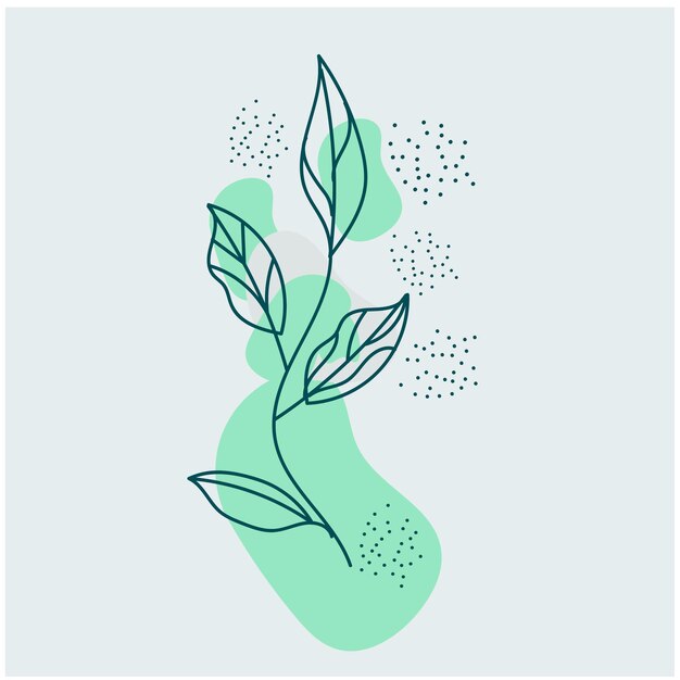 vector hand drawn floral flower leaves poster