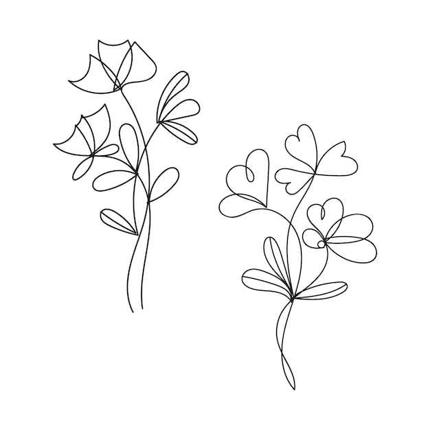 vector hand drawn flower collection