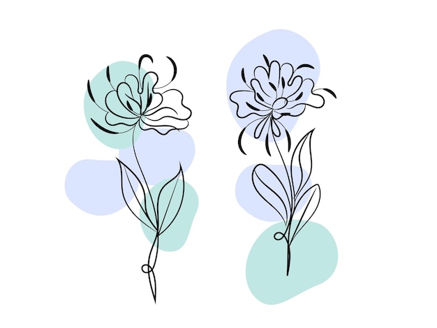 Vector vector hand drawn flower collection