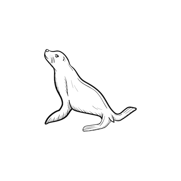 Vector vector hand drawn fur seal outline doodle icon. fur seal sketch illustration for print, web, mobile and infographics isolated on white background.