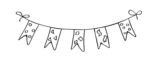 Vector hand drawn garland Cute holiday doodle Celebration clipart