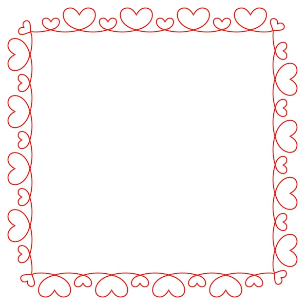 Vector hand drawn hearts border and frame design