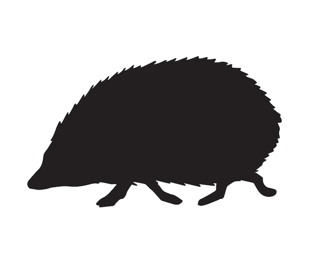 Vector hand drawn hedgehog silhouette