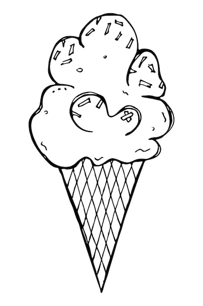 Vector hand drawn ice cream illustration Cute sundae clipart