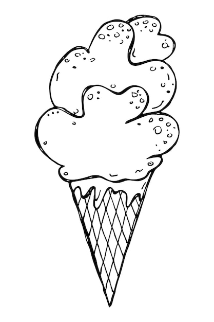 Vector hand drawn ice cream illustration Cute sundae clipart