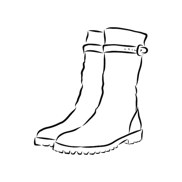 VECTOR Hand drawn illustration shoe sketch icon isolated on background