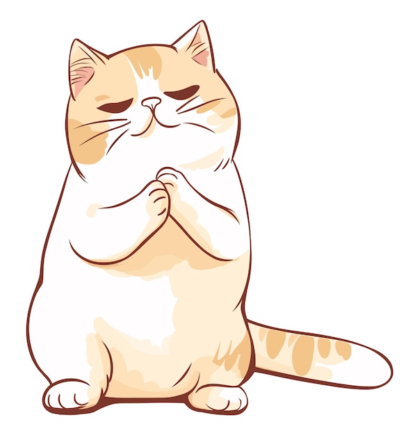 vector hand drawn orange fat cat