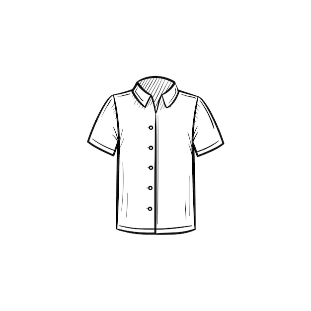 Vector hand drawn polo shirt outline doodle icon. Polo shirt sketch illustration for print, web, mobile and infographics isolated on white background.