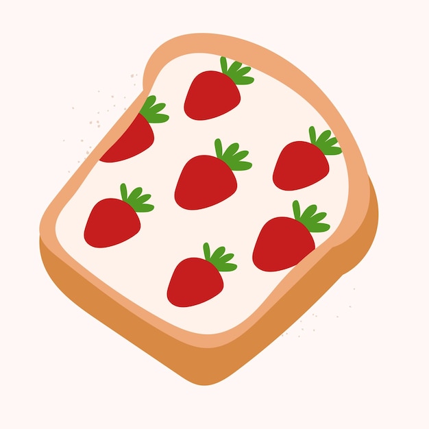 Vector hand drawn sandwich with strawberry jam isolated on white. Doodle lunch sticker with bread an