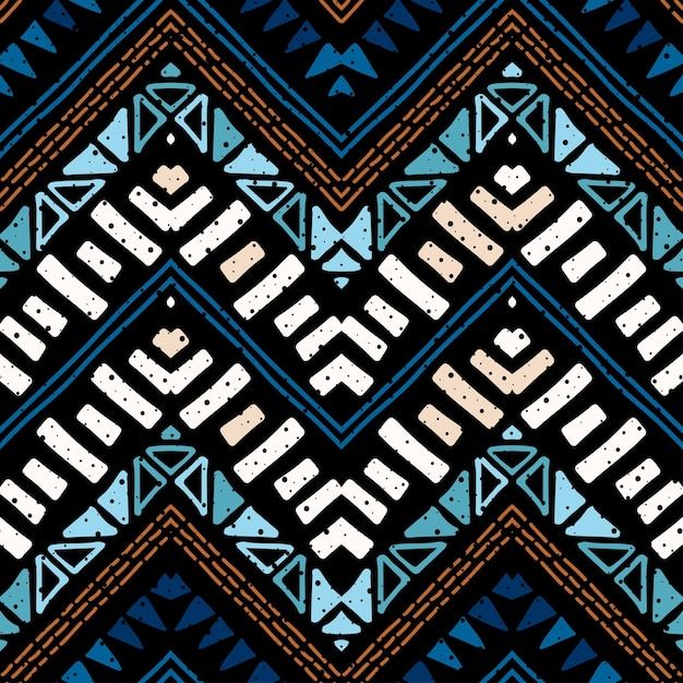 Vector hand drawn seamless folk pattern Tribal design Ethnic background