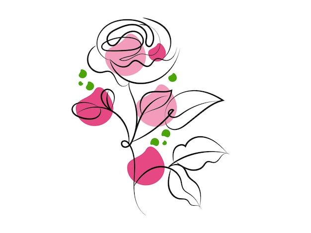 vector hand drawn simple flower outline illustration