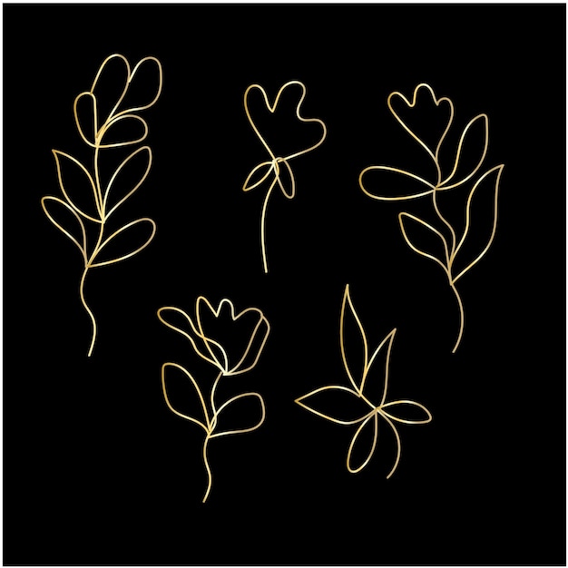 vector hand drawn simple flower outline