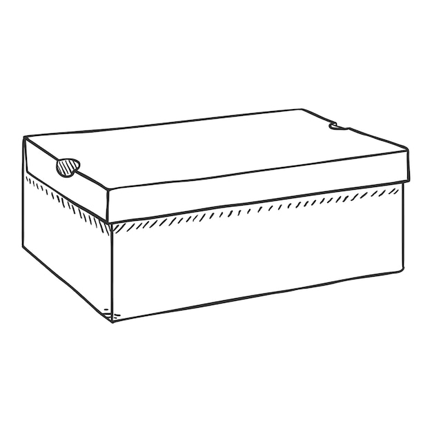 Vector Hand Drawn Sketch Closed Shoes Box