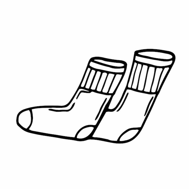 Vector hand drawn socks outline doodle icon. Socks sketch illustration for print, web