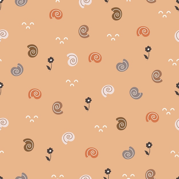 Vector hand drawn spiral pattern background for paper goods