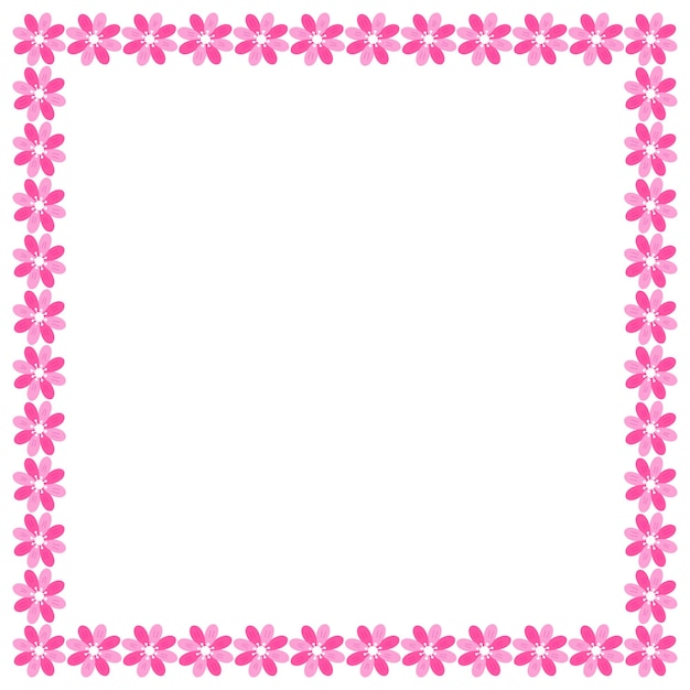 Vector hand drawn spring floral frame on white