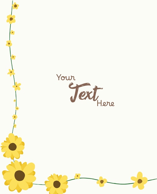 vector hand drawn sunflower border design