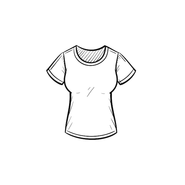 Vector hand drawn tight t-shirt outline doodle icon. Tight t-shirt sketch illustration for print, web, mobile and infographics isolated on white background.