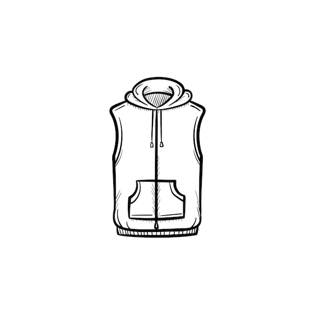 Vector hand drawn vest jacket outline doodle icon. Sweater sketch illustration for print, web, mobile and infographics isolated on white background.