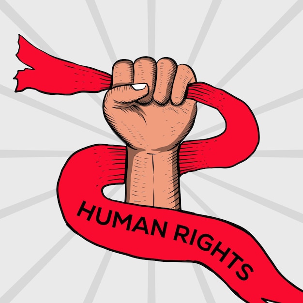 vector hand drawn world human rights day illustration