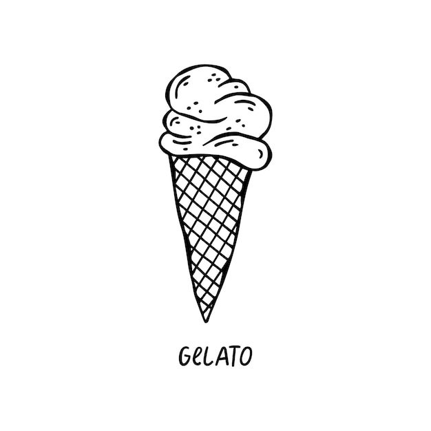 Vector handdrawn illustration of Italian cuisine Gelato