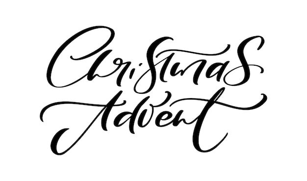 Vector handwritten calligraphic lettering text Christmas Advent Design for Christmas advent