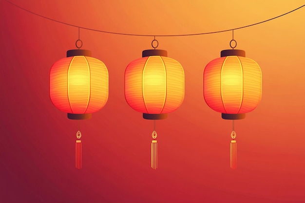 Vector vector hanging lanterns for chinese new year