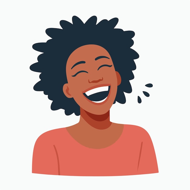 Vector vector of happy african people with a simple and minimalist flat design style