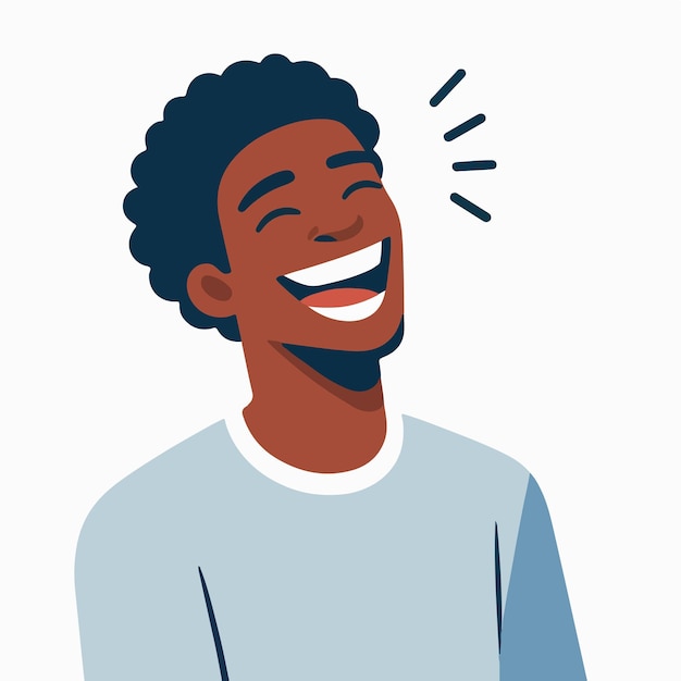 Vector vector of happy african people with a simple and minimalist flat design style