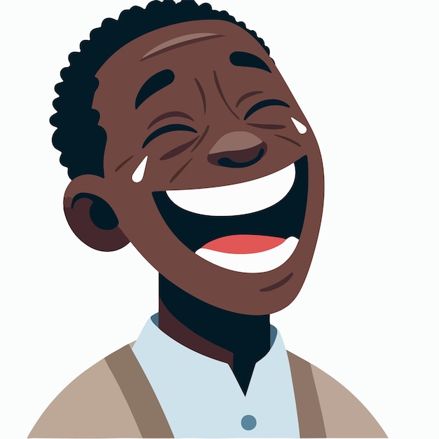 Vector vector of happy african people with a simple and minimalist flat design style