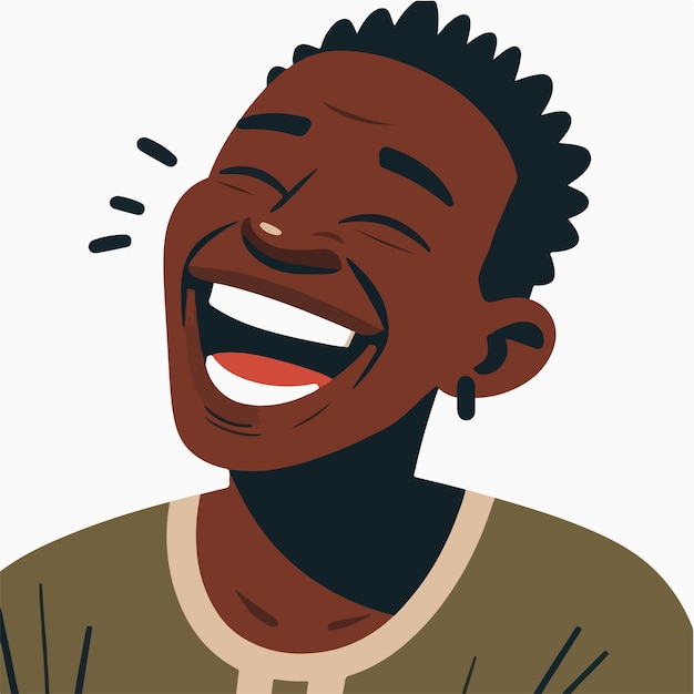 Vector vector of happy african people with a simple and minimalist flat design style