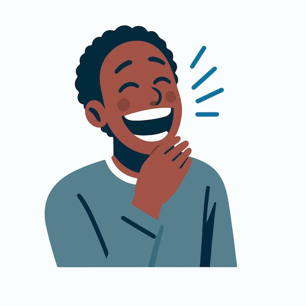 Vector vector of happy african people with a simple and minimalist flat design style