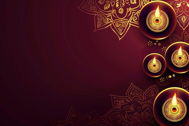 Vector vector happy diwali cards traditional diya lamp