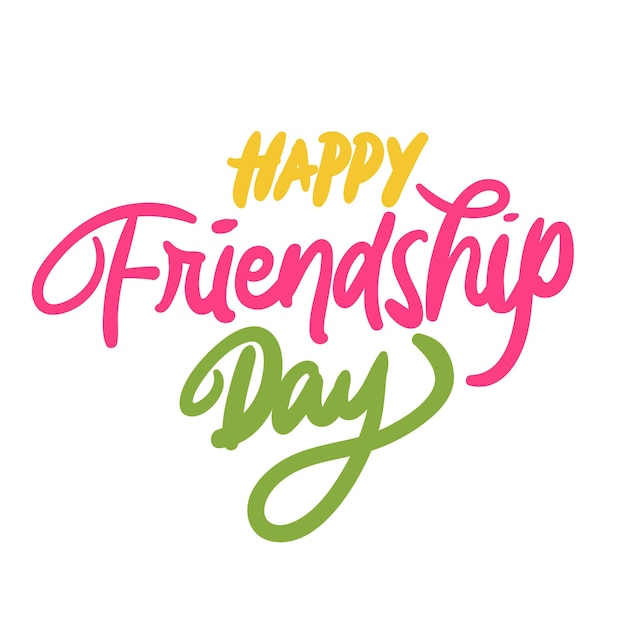 Vector vector happy friendship day lettering logo