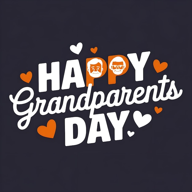 Vector vector happy grandparents day card logo poster