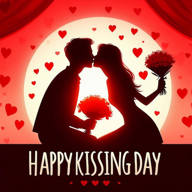 Vector happy kiss day