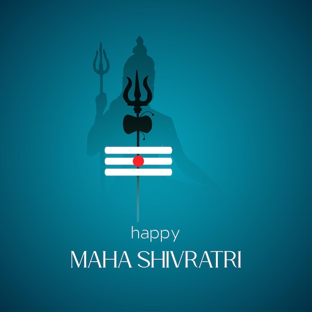 Vector happy maha shivratri Hindu festival social media post silhouette of lord shiva for Maha