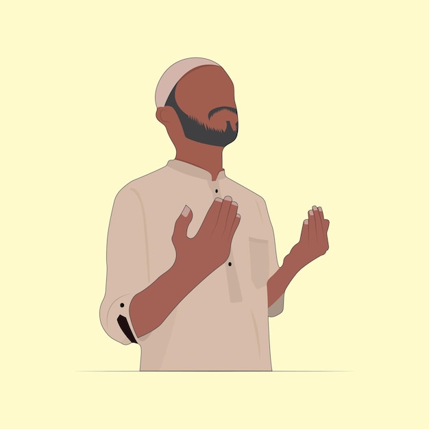 Vector vector happy muslim boy cartoon illustration design templated