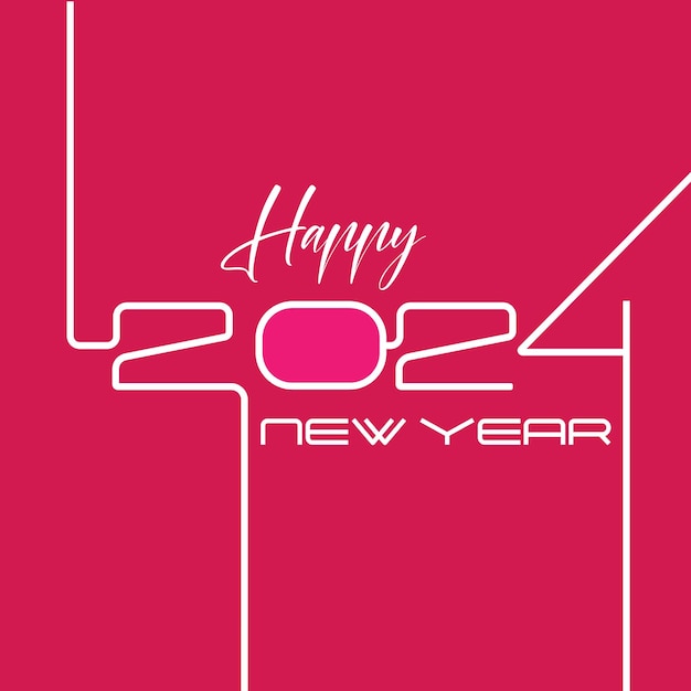 Vector vector happy new year 2024 new years greeting symbol logo vector illustration