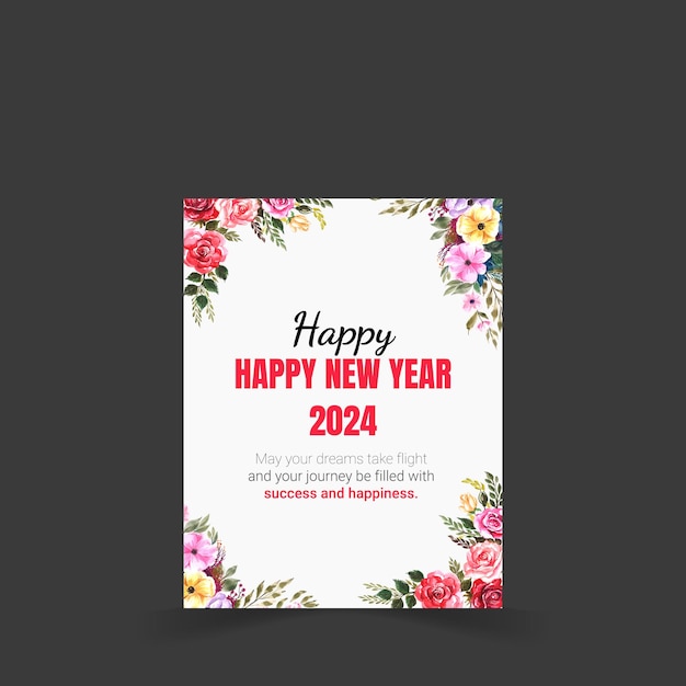 Vector happy new year 2024 wishing card design