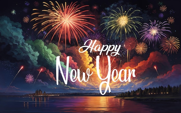 Vector happy new year social media post design