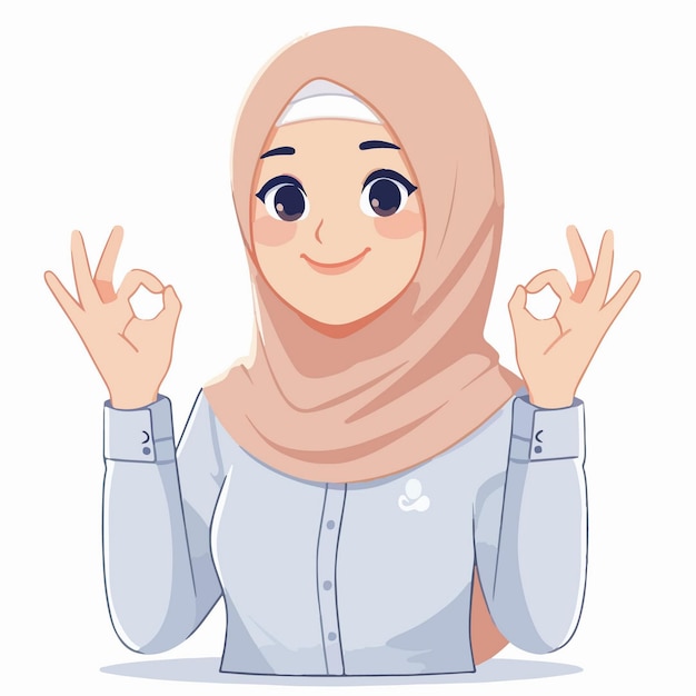 Vector vector of happy people showing positive emotions with gestures thumb ok sign in flat style