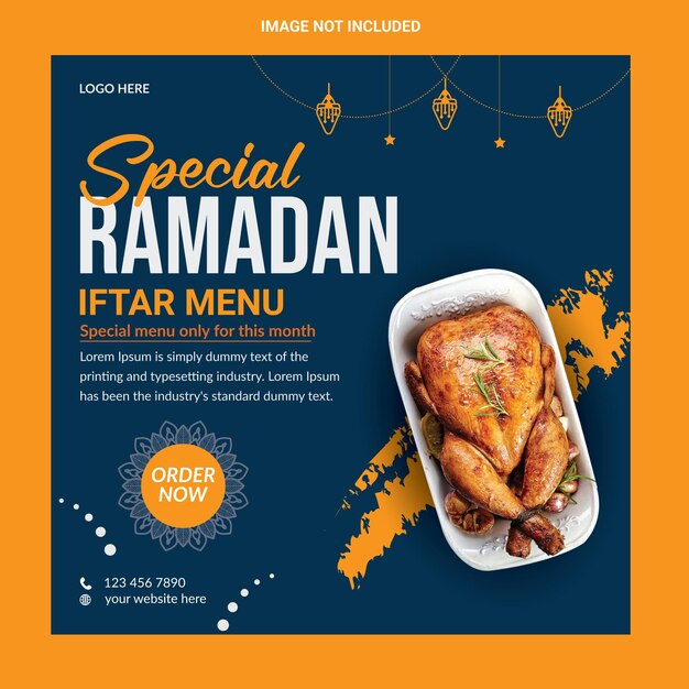 Vector vector happy ramadan sale special food menu social media post template