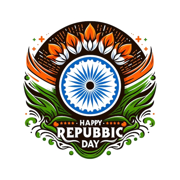 Vector happy republic day India 26th january with indian republic day in flat design