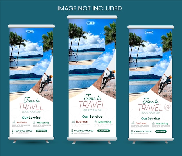 Vector healthcare and medical care roll up stand banner template design