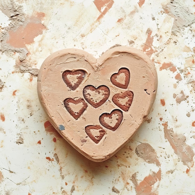 Vector heart shape stamp effect symbol