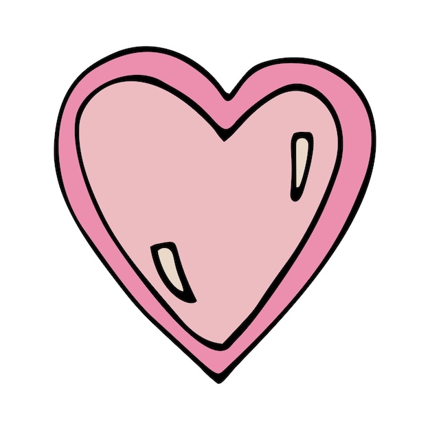 Vector heart for valentine's day cards, posters, design. Hand drawn doodle illustration